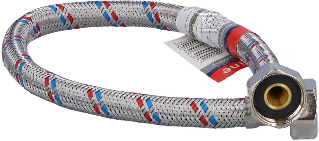 Wąż w oplocie stalowym 40 cm 1/2" nakrętno-nakrętny uszczelka Onnline