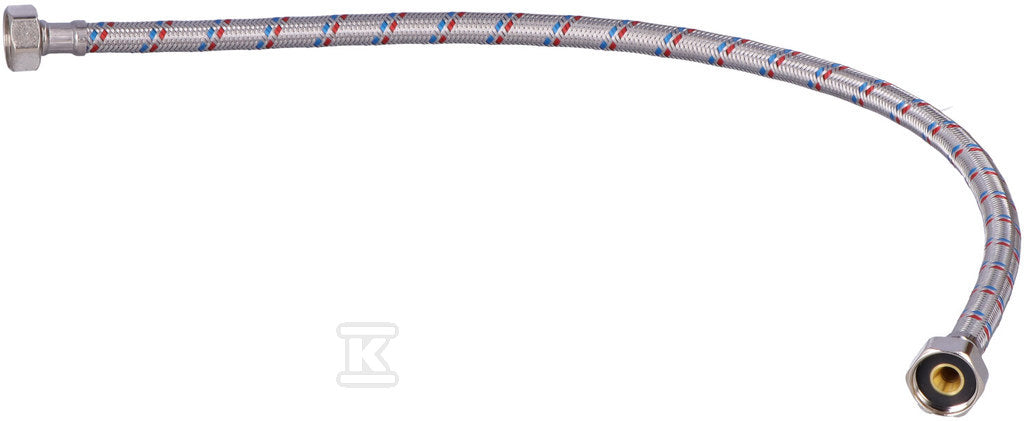 Wąż w oplocie stalowym 60 cm 1/2" nakrętno-nakrętny uszczelka Onnline