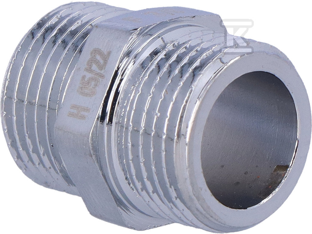 Nypel 3/8" Onnline gwint zewnętrznyxgwint zewnętrzny mosiądz chromowany