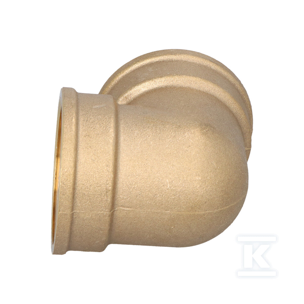 Kolanko mosiężne 6/4" nakrętno-nakrętne żółte