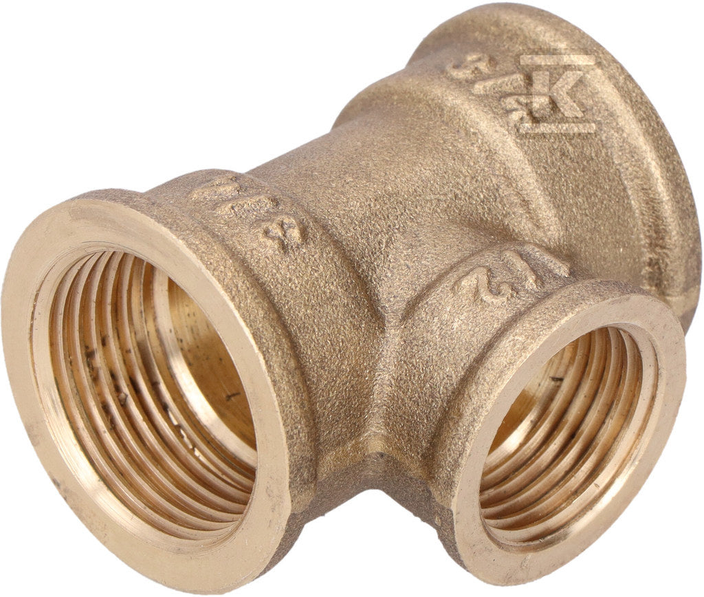 Trójnik redukcyjny mosiężny 3/4"x1/2"x3/4" żółty