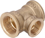 Trójnik redukcyjny mosiężny 3/4"x1/2"x3/4" żółty