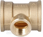 Trójnik redukcyjny mosiężny 1"x1/2"x1" żółty