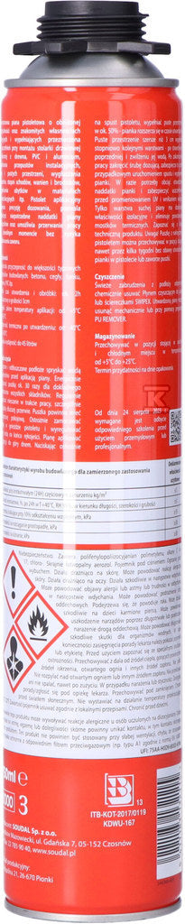 Piana pistoletowa profil 750 ml, niskorozprężna