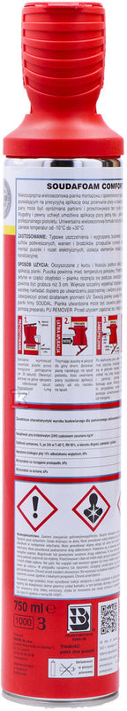 Piana montażowa soudafoam comfort 750ml z aplikatorem Genius Gun
