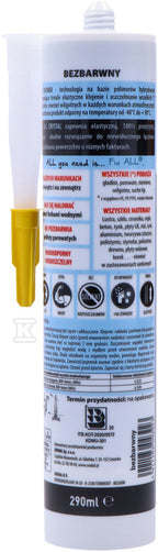 Fix all crystal 290ml bezbarwny klej-uszczelniacz hybrydowy