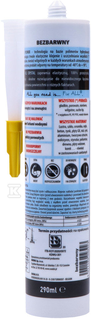 Fix all crystal 290ml bezbarwny klej-uszczelniacz hybrydowy