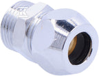 Złącze proste z gwintem zewnętrznym 3/8"x3/8", 10 mm, chrom, zacisk