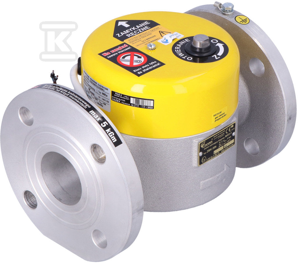 Zawór klapowy MAG-3/DN50 zawór klapowy, Ex, komplet przeciwkołnierzy DN50