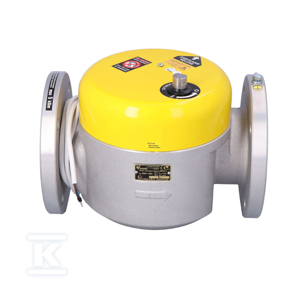 Zawór klapowy MAG-3/DN65 zawór klapowy, Ex, komplet przeciwkołnierzy DN65