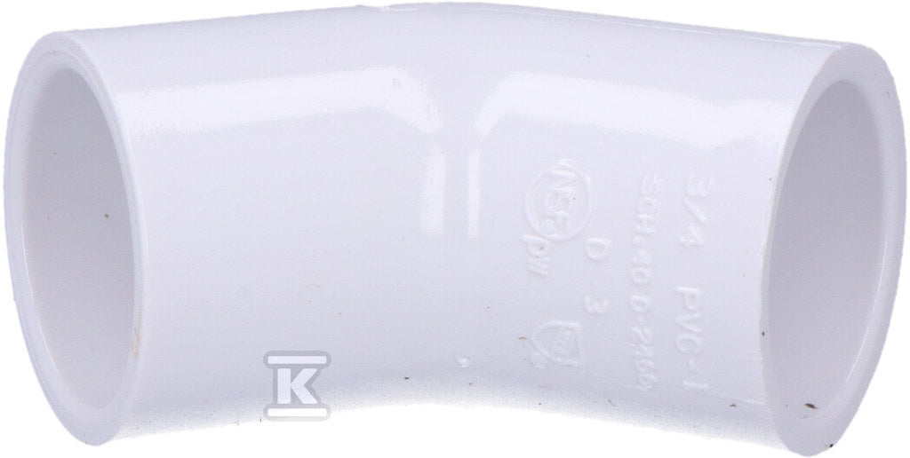 Kolano 45˚ KW/KW PVC-U 3/4"