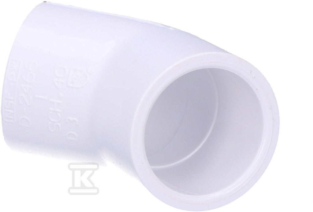 Kolano 45˚ KW/KW PVC-U 1"