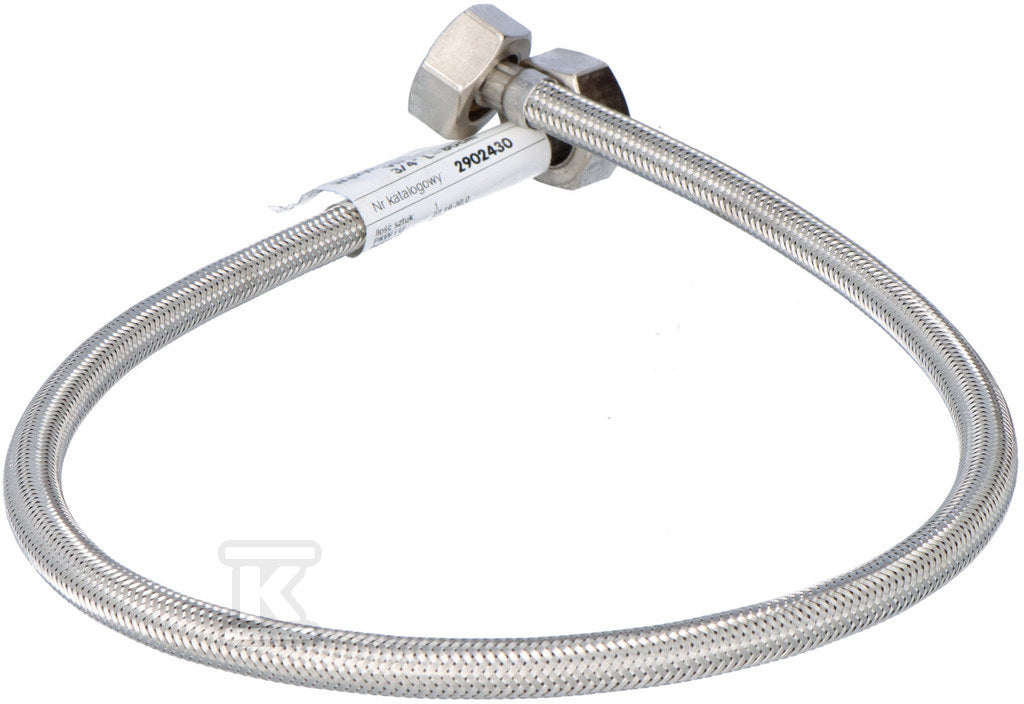 Wężyk z gwintem W-W w oplocie ze stali nierdzewnej Viper Plus 3/4" - L 80