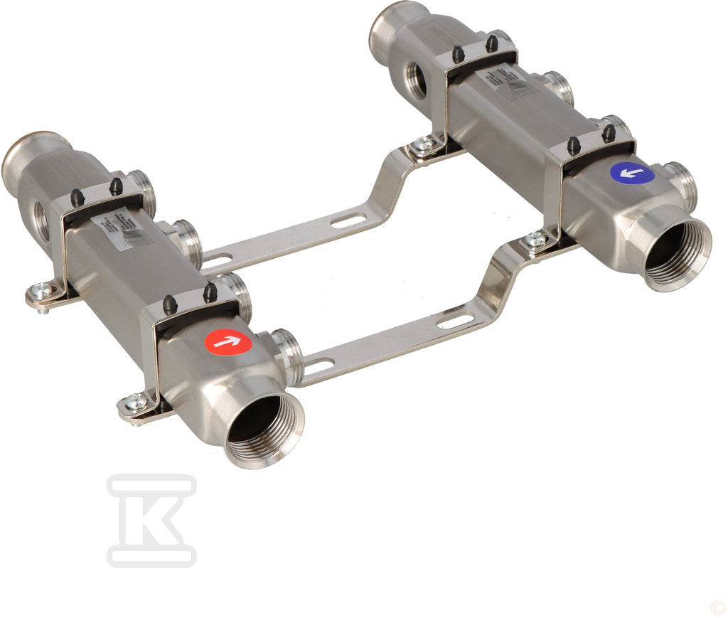 Rozdzielacz BASE Inox K2-4 G1"-G3/4" liczba obiegów 4