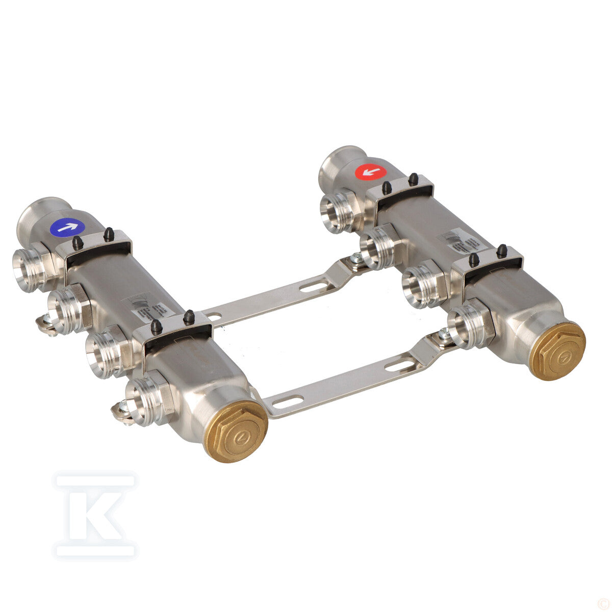 Rozdzielacz BASE Inox K2-4 G1"-G3/4" liczba obiegów 4