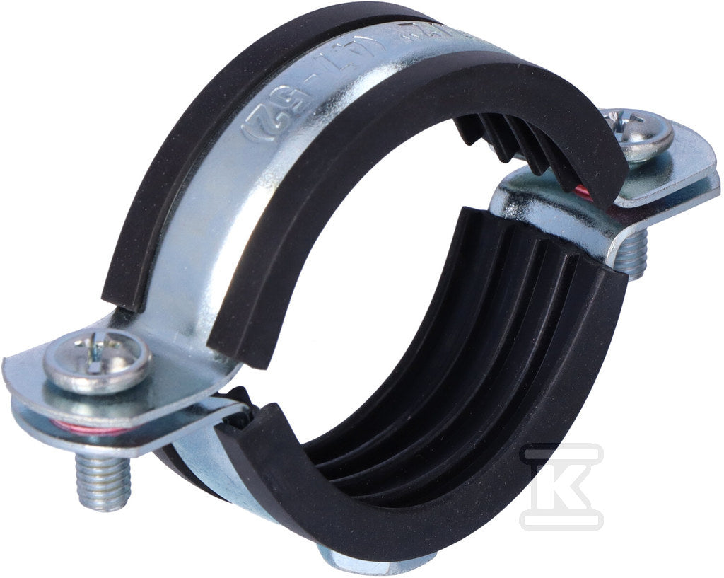 Obejma metalowa z wkładką tłumiacą EPDM - komplet 6/4" 47-51 OPAL