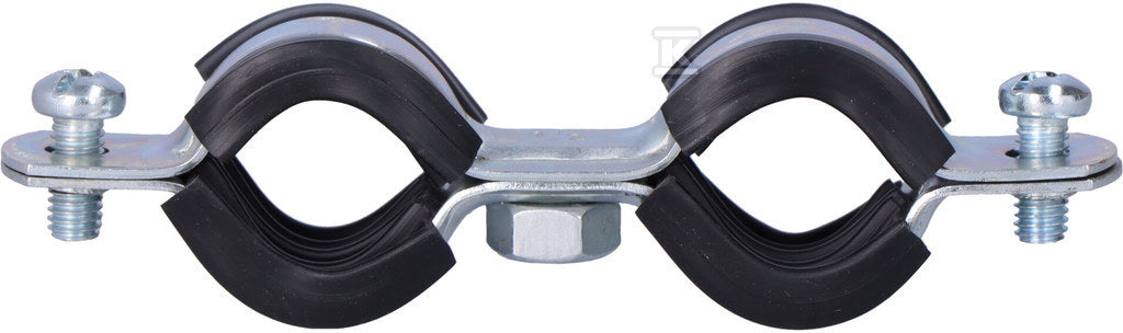 Obejma metalowa podwójna z wkładką tłumiacą EPDM - komplet 1/2" 20-23 OPAL