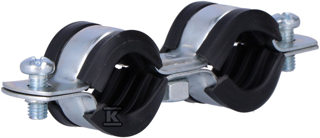 Obejma metalowa podwójna z wkładką tłumiacą EPDM - komplet 1/2" 20-23 OPAL