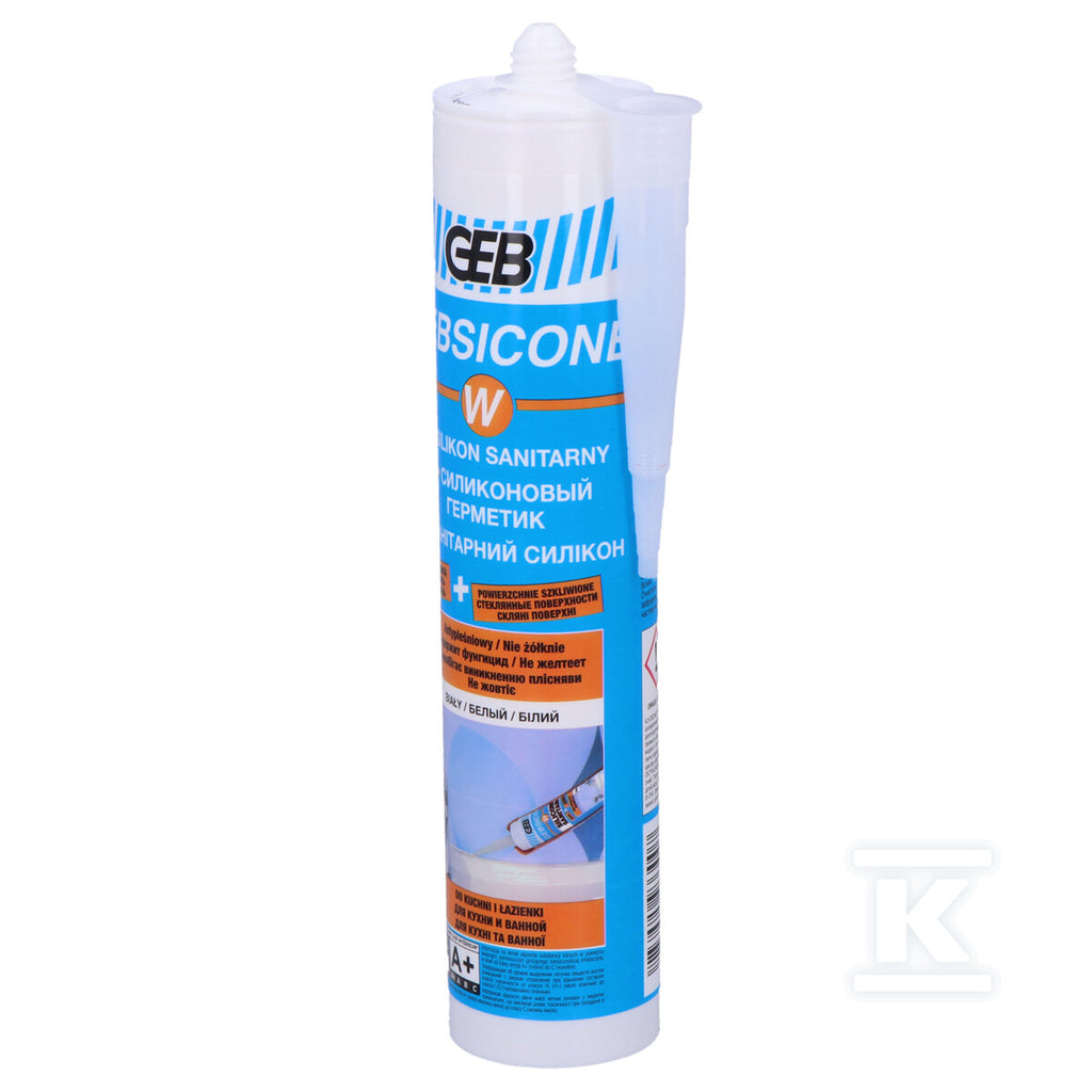 Silikon sanitarny biały kart.310 ml GEBSICONE