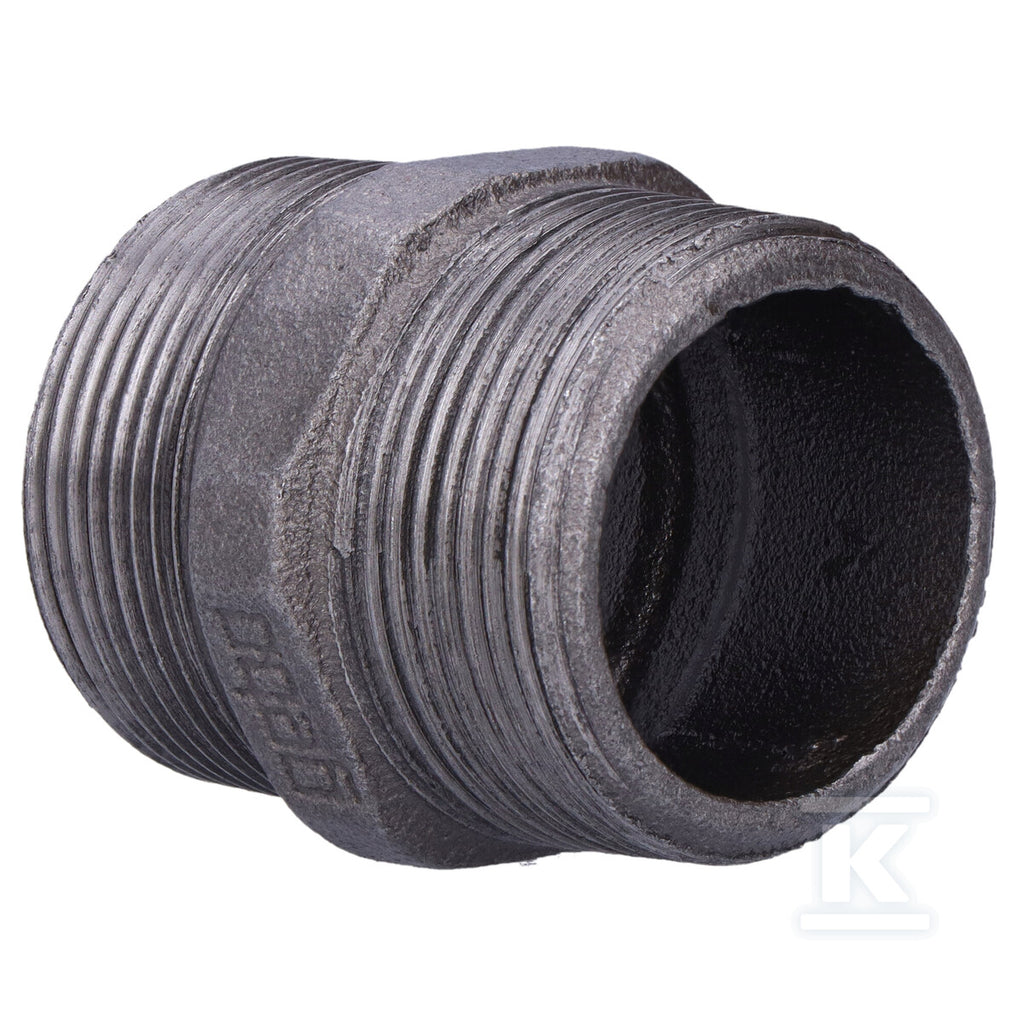 Nypel wkrętny równoprzelotowy 6/4" czarny N8, NR 38, NR 280