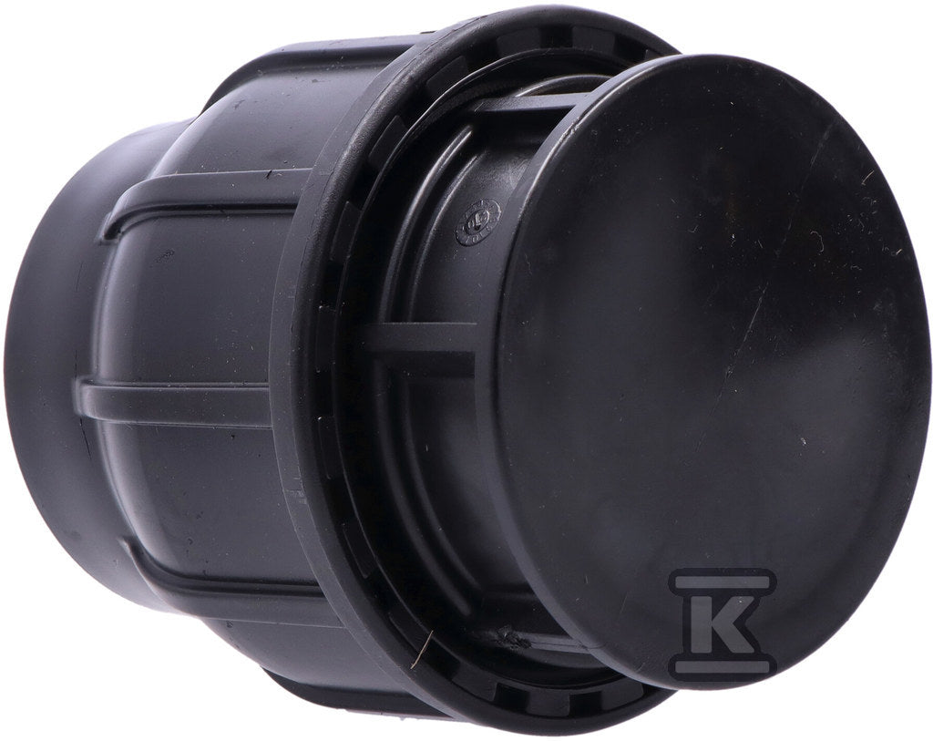 Korek zaciskowy PP 63 PN16 PN16, do rur PE, kolor czarny