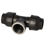 Trójnik zaciskowy PP 90st. 40x6/4"x40 GW gwint wewnętrzny PN16, do rur PE, kolor czarny