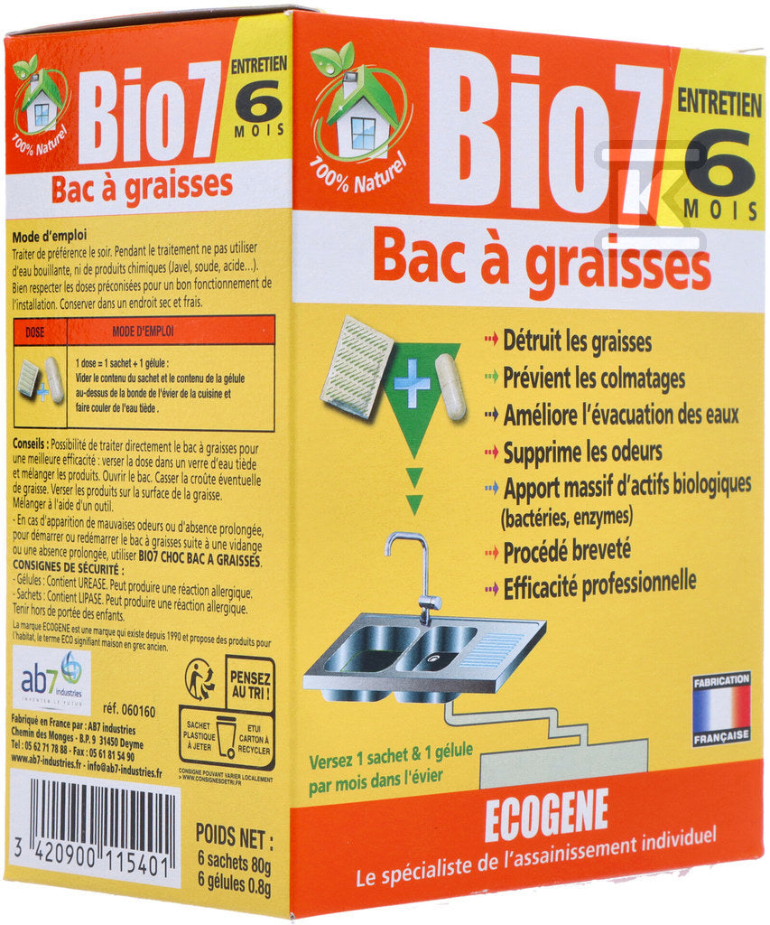 Preparat BIO7 TŁUSZCZE EKSPLOATACJA 480G do osadników i separatorów tłuszczu