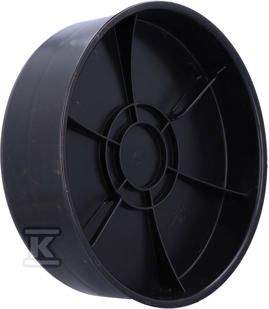 Pokrywa dno tworzywowa PP dn 425mm, do studni z osadnikiem, na zewnątrz rury trzonowej korugowanej DN/ID 425mm, bez uszczelki, kolor czarny (Diamir 425NW)