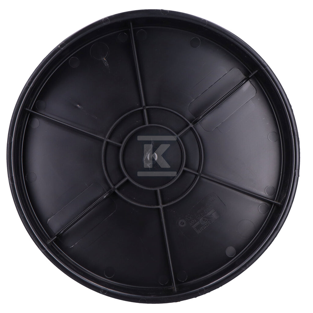Pokrywa dno tworzywowa PP dn 425mm, do studni z osadnikiem, na zewnątrz rury trzonowej korugowanej DN/ID 425mm, bez uszczelki, kolor czarny (Diamir 425NW)