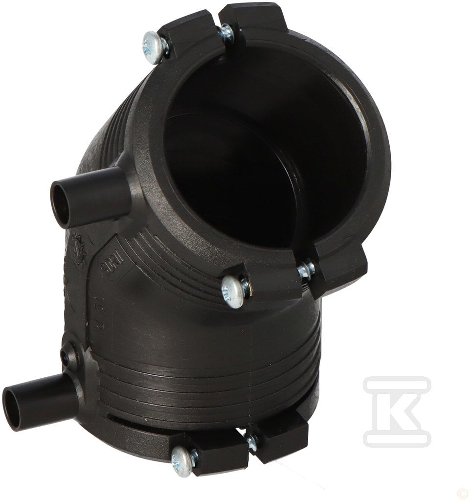 Kolano elektrooporowe 45ST. DN50 PE100, SDR11, PN10 gaz/PN16 woda