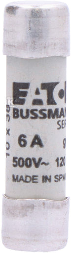 Wkładka cylindryczna 10 x 38 mm 6A GG 500V AC CYLINDRICAL FUSE 10 x 38 6A GG 500V AC