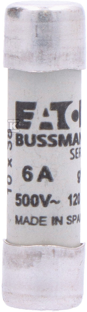 Wkładka cylindryczna 10 x 38 mm 6A GG 500V AC CYLINDRICAL FUSE 10 x 38 6A GG 500V AC