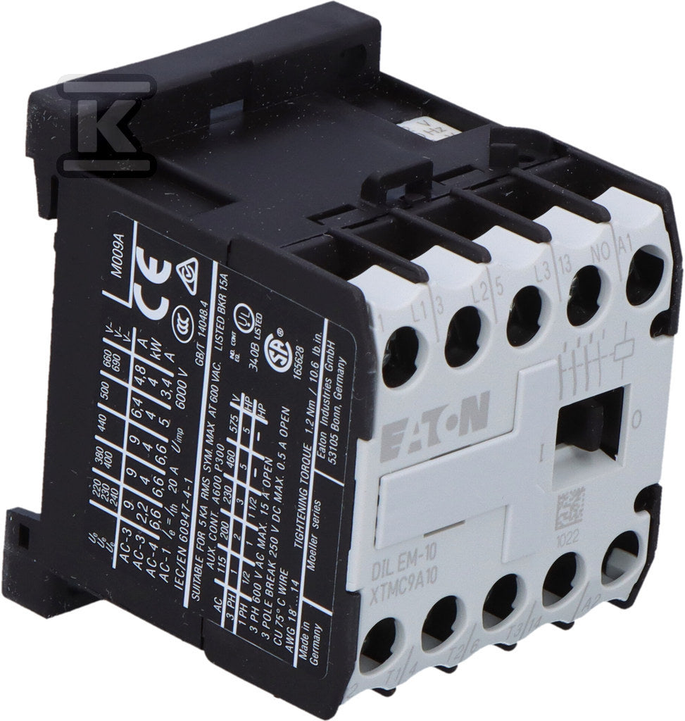 Stycznik AC-3/I=9A P=4kW/ 1Z 0R DILEM-10(42V50HZ,48V60HZ)