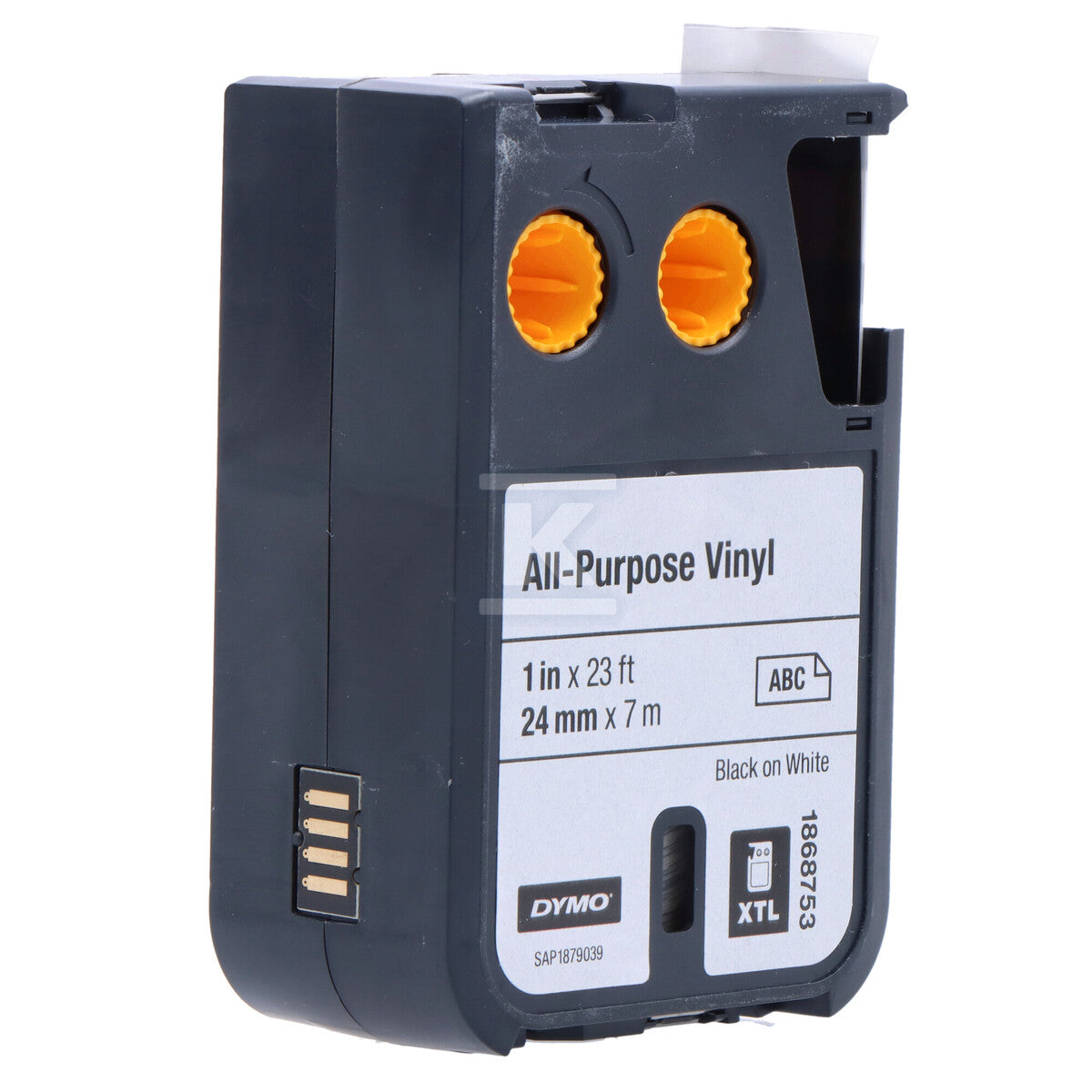 DYMO XTL taśma vinylowa trwała (24 mm), czarna na białym 7m długości