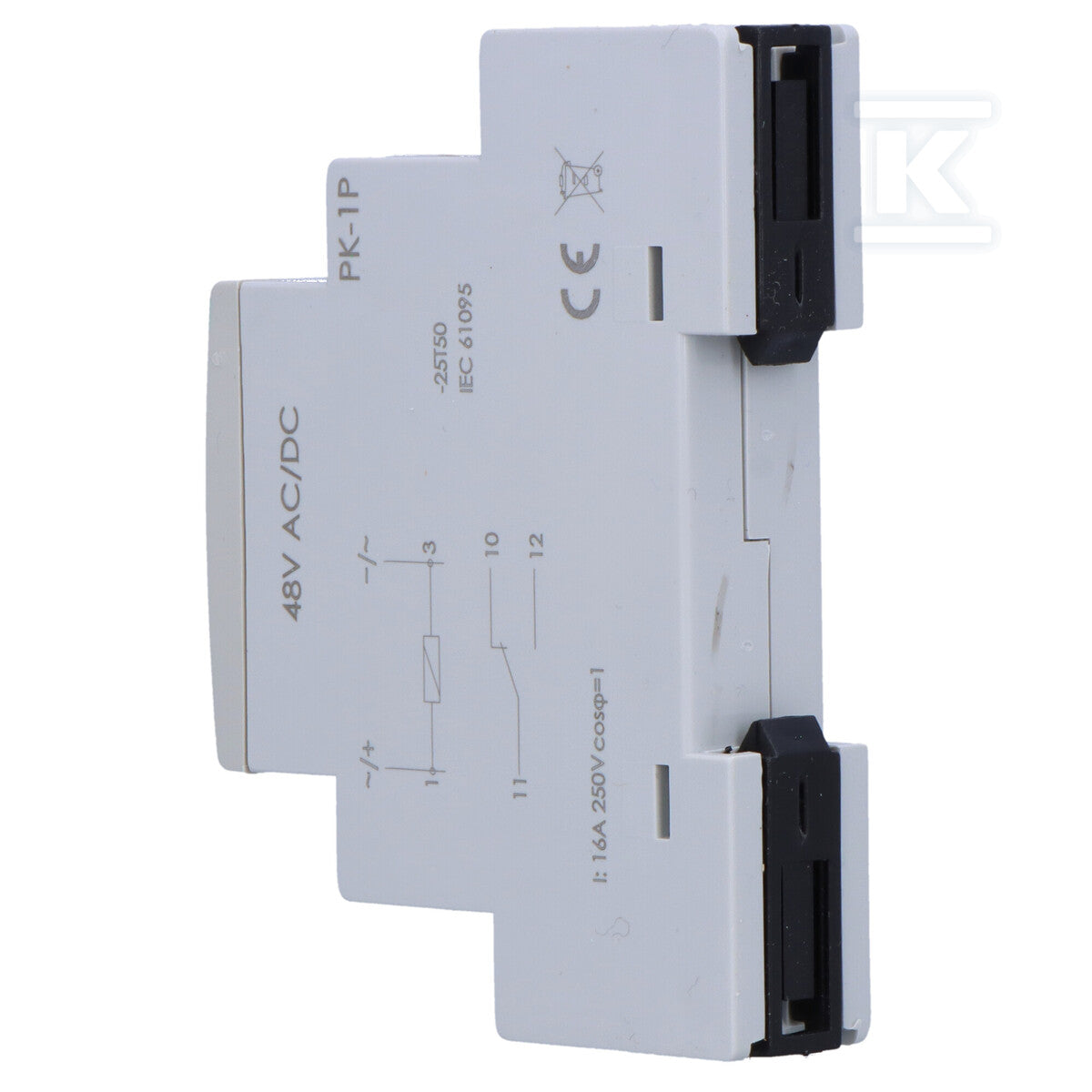 Przekaźnik elektromagnetyczny PK-1P 48 V Un=48V AC/DC Io<16A montaż na szynie TH-35