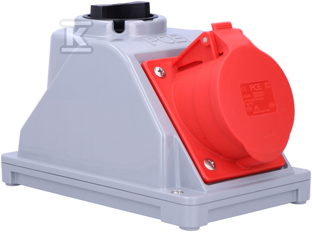 Gniazdo stałe z wyłącznikiem typ "Combo-Pol" 32A 400V 3P+Z+N, gniazdo 230V, wył. 0-1 IP44