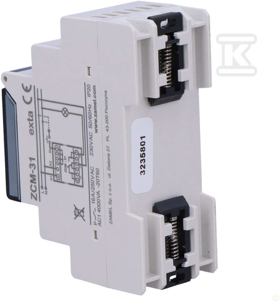 Programator czasowy 1-kanałowy, astronomiczny 230V AC ZCM-31
