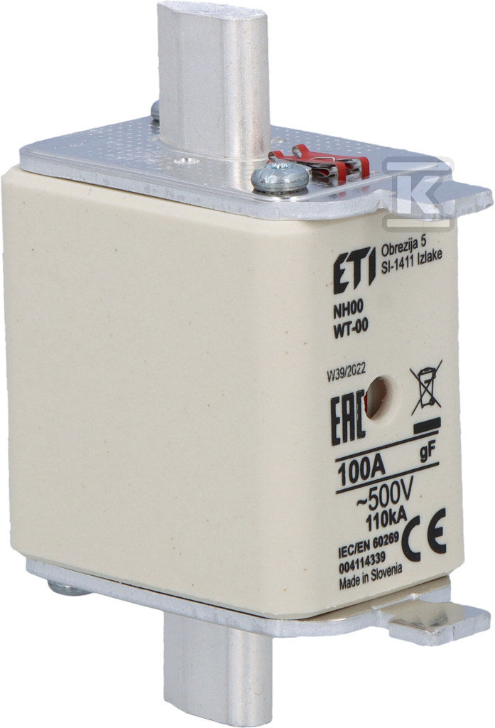 Wkładka topikowa przemysłowa szybka NH00/WT-00 gF 100A/500V