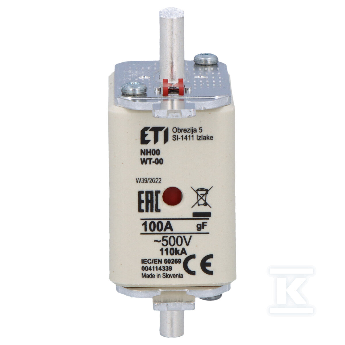 Wkładka topikowa przemysłowa szybka NH00/WT-00 gF 100A/500V