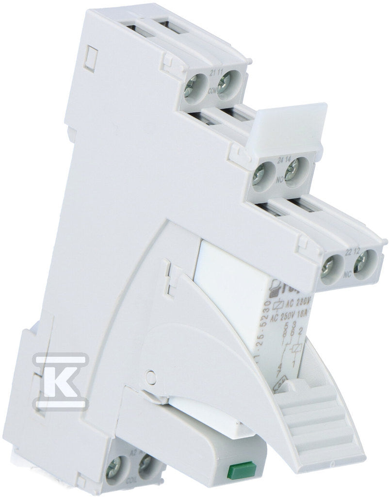 Przekaźnik interfejsowy PI85-230AC-M93G-MS-2011, styki: 1P, zasilanie: 230VAC, prąd obciążeniowy: 16A, szerokość: 15,5mm