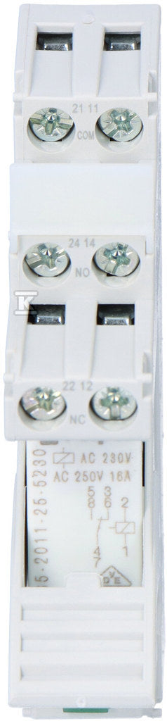Przekaźnik interfejsowy PI85-230AC-M93G-MS-2011, styki: 1P, zasilanie: 230VAC, prąd obciążeniowy: 16A, szerokość: 15,5mm