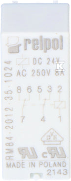 Przekaźnik miniaturowy RM84-2012-35-1024 elektromagnetyczny, styki: 2P, cewka: 24VDC, prąd obciążeniowy: 8A, raster 5mm