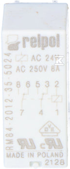 Przekaźnik miniaturowy RM84-2012-35-5024 elektromagnetyczny, styki: 2P, cewka: 24VAC, prąd obciążeniowy: 8A, raster 5mm