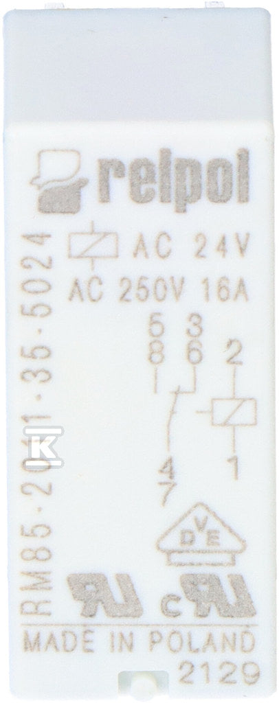Przekaźnik miniaturowy RM85-2011-35-5024 elektromagnetyczny do obwodu drukowanego i gniazda wtykowego, raster 3,5mm, wysokość 15,7mm