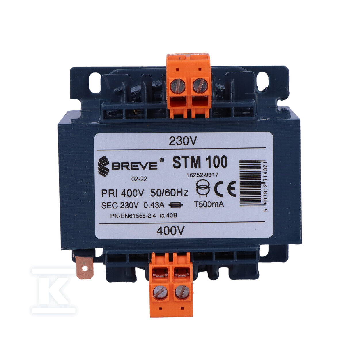 Transformator jednofazowy STM 100VA 400/230V IP00 separacyjny lub bezpieczeństwa z karkasem jednokomorowym