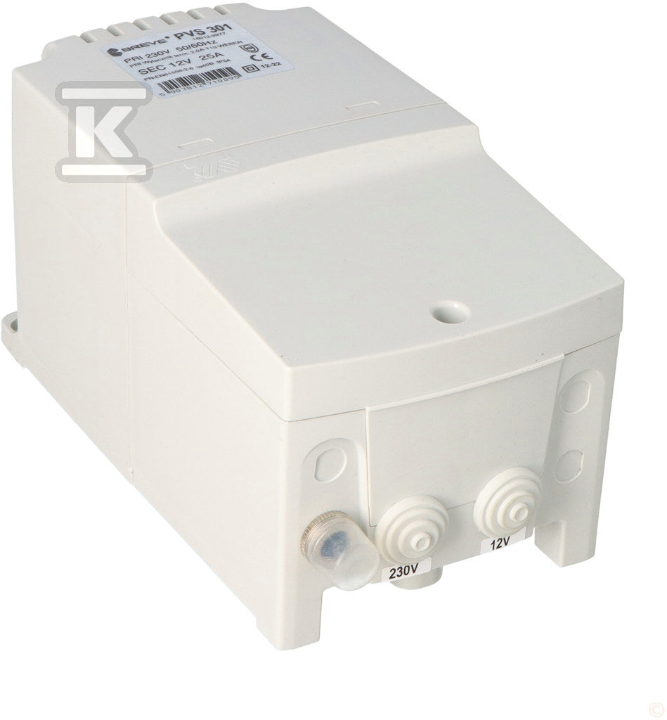 Transformator jednofazowy PVS 301 230/12V IP54 obudowany z zabezpieczeniem