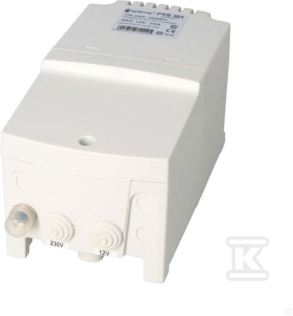 Transformator jednofazowy PVS 301 230/12V IP54 obudowany z zabezpieczeniem