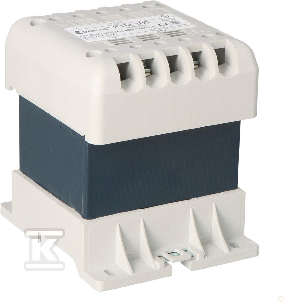 Transformator jednofazowy PTM 100 230/ 24V IP21 na szynę DIN TH-35 w obudowie