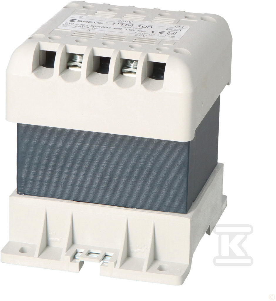 Transformator jednofazowy PTM 100 230/ 24V IP21 na szynę DIN TH-35 w obudowie