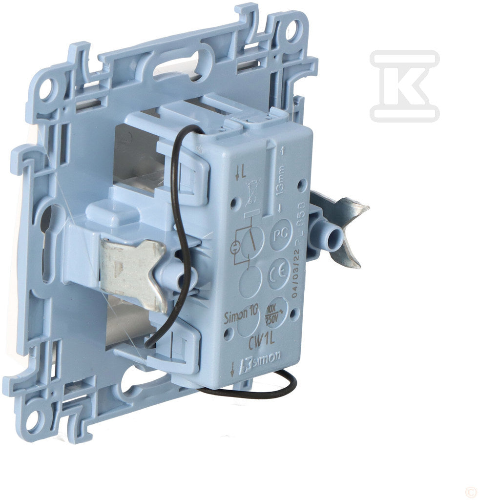 Łącznik jednobiegunowy z podświetleniem LED (moduł) 10AX, 250 V~, zaciski śrubowe, biały Simon10